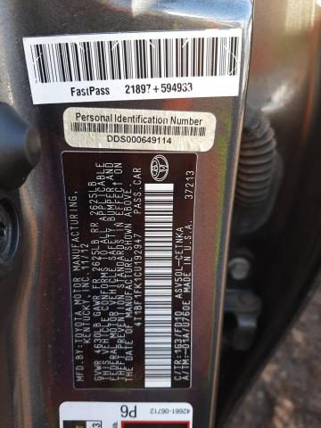 Photo 10 from auction – 2012 TOYOTA CAMRY BASE with VIN 4T1BF1FK1CU192947