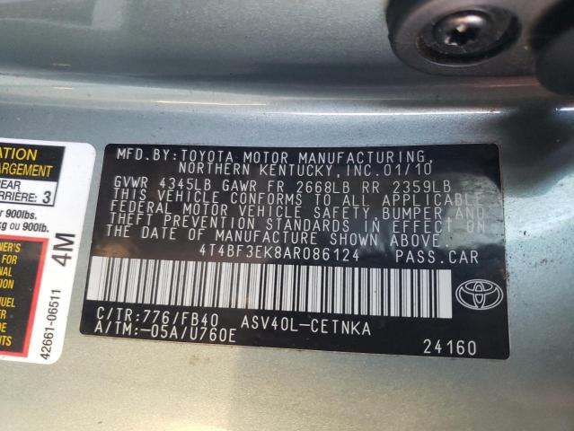 Photo 10 from auction – 2010 TOYOTA CAMRY BASE with VIN 4T4BF3EK8AR086124