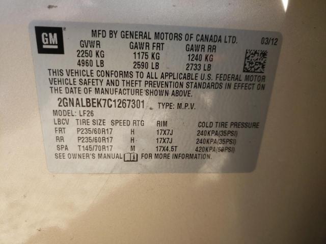Photo 10 from auction – 2012 CHEVROLET EQUINOX LS with VIN 2GNALBEK7C1267301