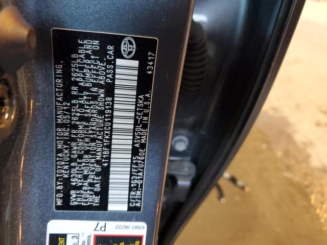 Photo 10 from auction – 2012 TOYOTA CAMRY BASE with VIN 4T1BF1FKXCU119138