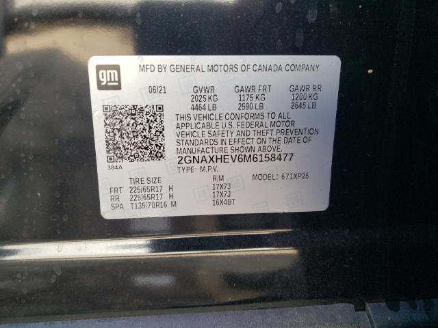Photo 10 from auction – 2021 CHEVROLET EQUINOX LS with VIN 2GNAXHEV6M6158477