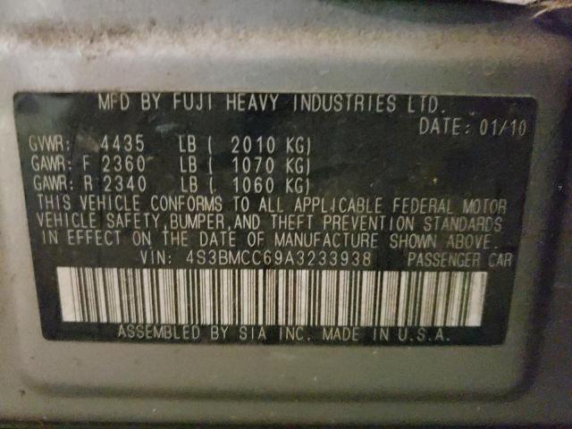 Photo 10 from auction – 2010 SUBARU LEGACY 2.5 with VIN 4S3BMCC69A3233938