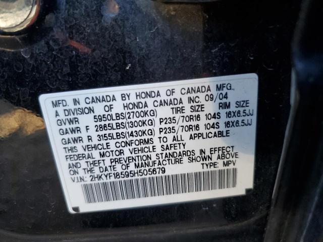 Photo 10 from auction – 2005 HONDA PILOT EXL with VIN 2HKYF18595H505679