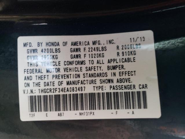 Photo 10 from auction – 2014 HONDA ACCORD LX with VIN 1HGCR2F34EA083497