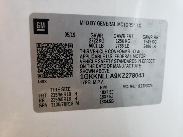 Photo 10 from auction – 2019 GMC ACADIA SLE with VIN 1GKKNLLA9KZ278043