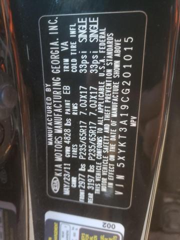 Photo 10 from auction – 2012 KIA SORENTO BA with VIN 5XYKT3A19CG201015