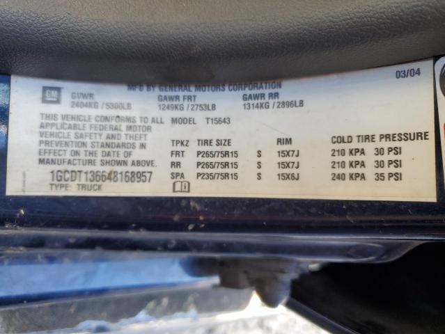 Photo 10 from auction – 2004 CHEVROLET COLORADO with VIN 1GCDT136648168957