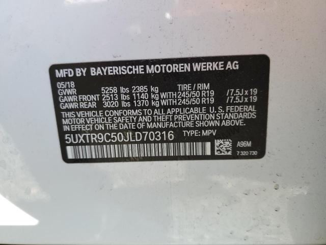 Photo 10 from auction – 2018 BMW X3 XDRIVE3 with VIN 5UXTR9C50JLD70316