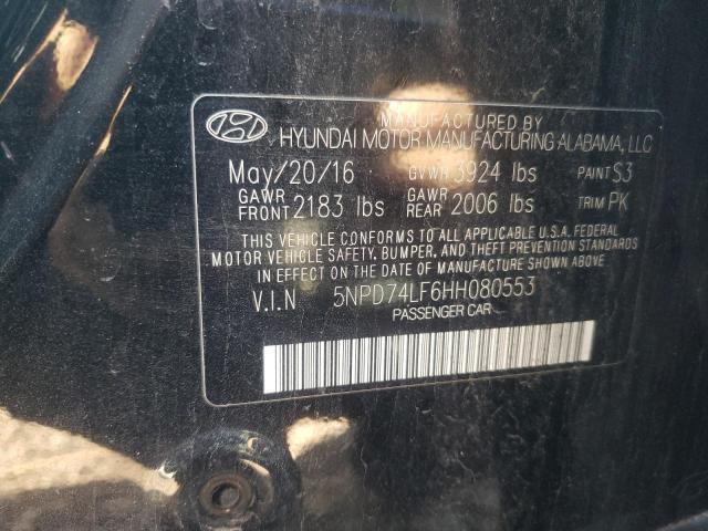 Photo 10 from auction – 2017 HYUNDAI ELANTRA SE with VIN 5NPD74LF6HH080553