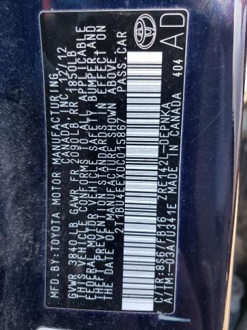 Photo 10 from auction – 2013 TOYOTA CAROLLA with VIN 2T1BU4EEXDC015867