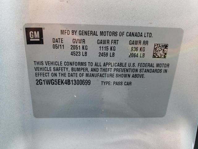 Photo 10 from auction – 2011 CHEVROLET IMPALA with VIN 2G1WG5EK4B1300699