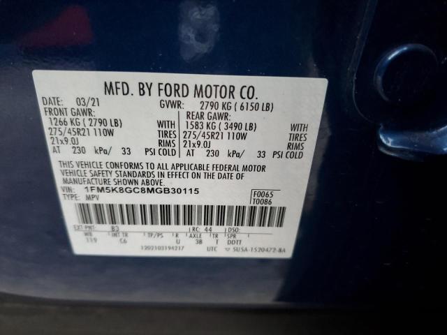 Photo 10 from auction – 2021 FORD EXPLORER S with VIN 1FM5K8GC8MGB30115