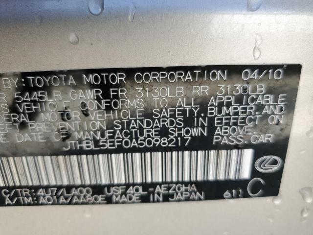 Photo 10 from auction – 2010 LEXUS LS 460 with VIN JTHBL5EF0A5098217