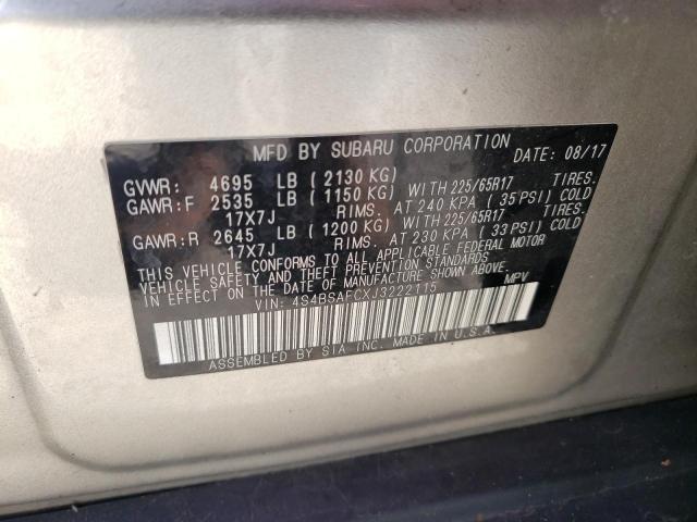 Photo 10 from auction – 2018 SUBARU OUTBACK 2. with VIN 4S4BSAFCXJ3222115