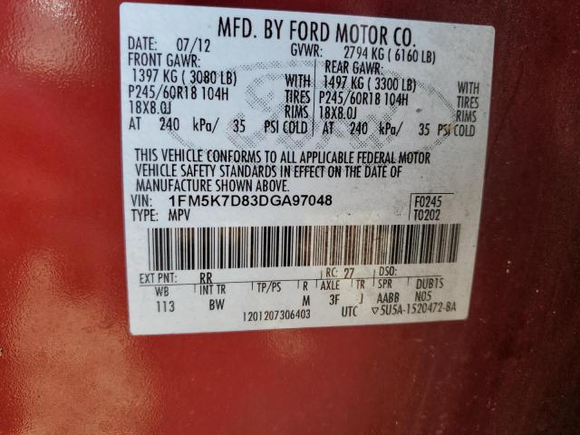 Photo 10 from auction – 2013 FORD EXPLORER X with VIN 1FM5K7D83DGA97048