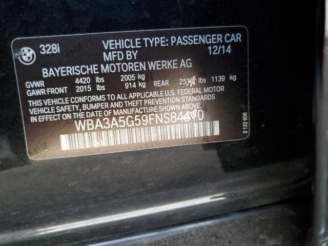Photo 10 from auction – 2015 BMW 328 I with VIN WBA3A5G59FNS84410