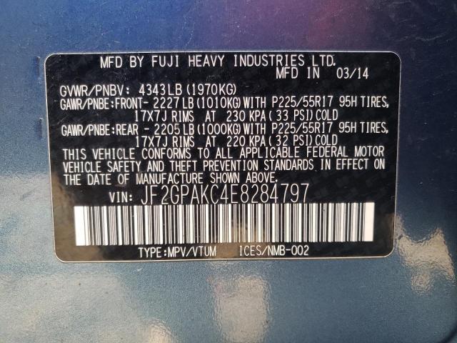 Photo 10 from auction – 2014 SUBARU XV CROSSTR with VIN JF2GPAKC4E8284797