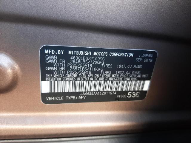 Photo 10 from auction – 2020 MITSUBISHI ECLIPSE CR with VIN JA4AS5AA1LZ011974