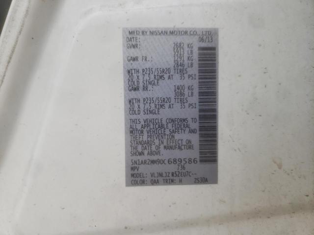 Photo 10 from auction – 2013 NISSAN PATHFINDER with VIN 5N1AR2MM9DC689586
