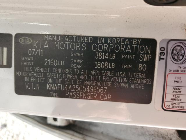 Photo 10 from auction – 2012 KIA FORTE EX with VIN KNAFU4A25C5496567
