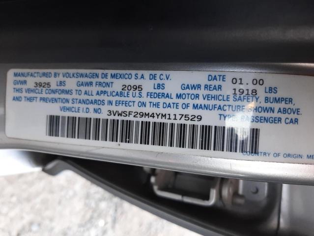 Photo 10 from auction – 2000 VOLKSWAGEN JETTA GLS with VIN 3VWSF29M4YM117529