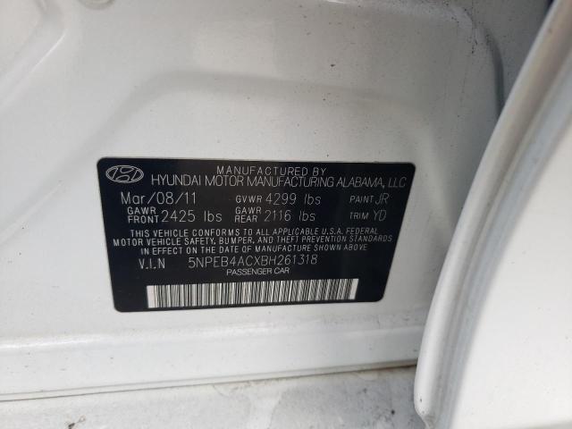 Photo 10 from auction – 2011 HYUNDAI SONATA GLS with VIN 5NPEB4ACXBH261318