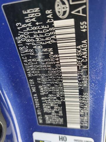 Photo 10 from auction – 2014 TOYOTA COROLLA L with VIN 2T1BURHE2EC029448