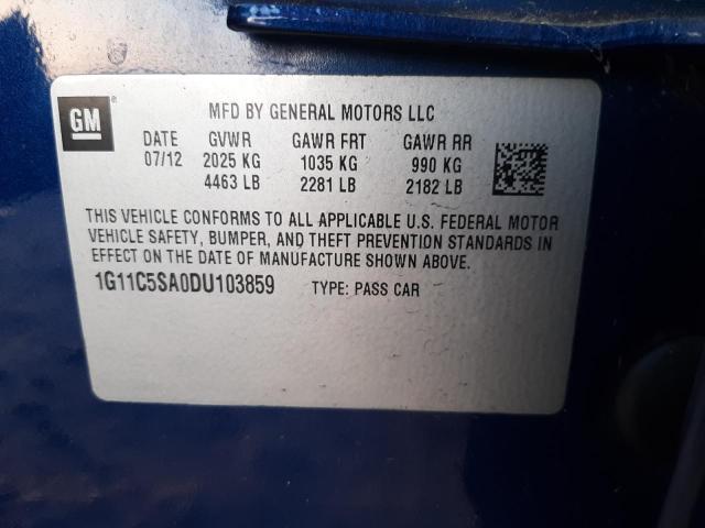 Photo 10 from auction – 2013 CHEVROLET MALIBU 1LT with VIN 1G11C5SA0DU103859