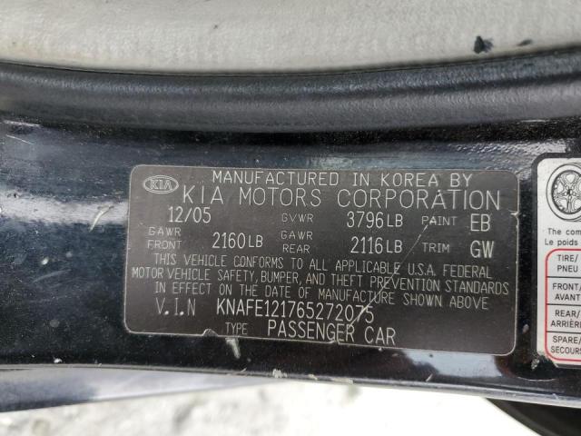 Photo 10 from auction – 2006 KIA SPECTRA with VIN KNAFE121765272075