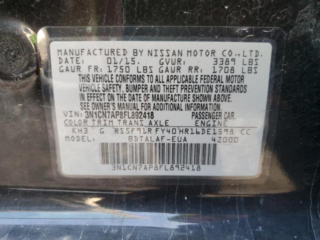 Photo 10 from auction – 2015 NISSAN VERSA S with VIN 3N1CN7AP8FL892418