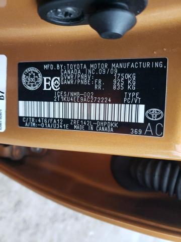 Photo 10 from auction – 2010 TOYOTA COROLLA MA with VIN 2T1KU4EE9AC272224