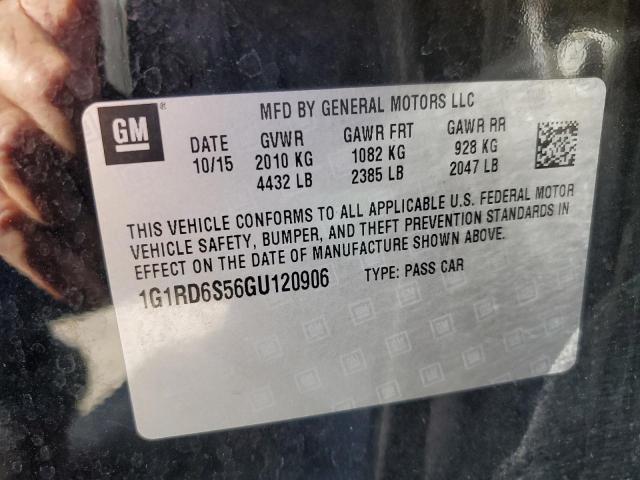 Photo 10 from auction – 2016 CHEVROLET VOLT LTZ with VIN 1G1RD6S56GU120906