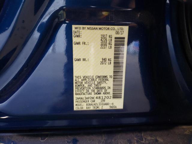 Photo 10 from auction – 2017 NISSAN ALTIMA 2.5 with VIN 1N4AL3AP2HC481202