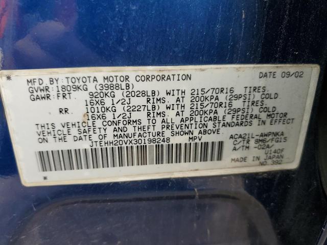 Photo 10 from auction – 2003 TOYOTA RAV4 with VIN JTEHH20VX30198248