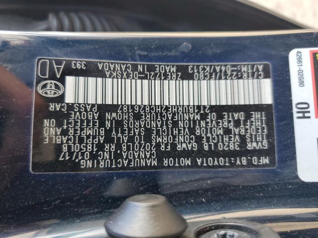 Photo 10 from auction – 2017 TOYOTA COROLLA L with VIN 2T1BURHE2HC826187