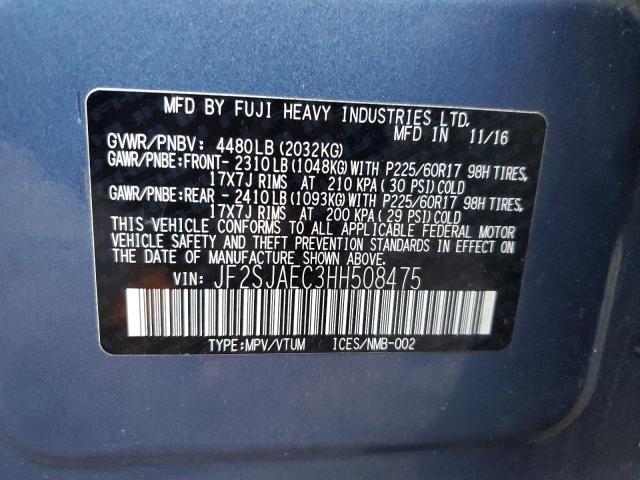 Photo 10 from auction – 2017 SUBARU FORESTER 2 with VIN JF2SJAEC3HH508475