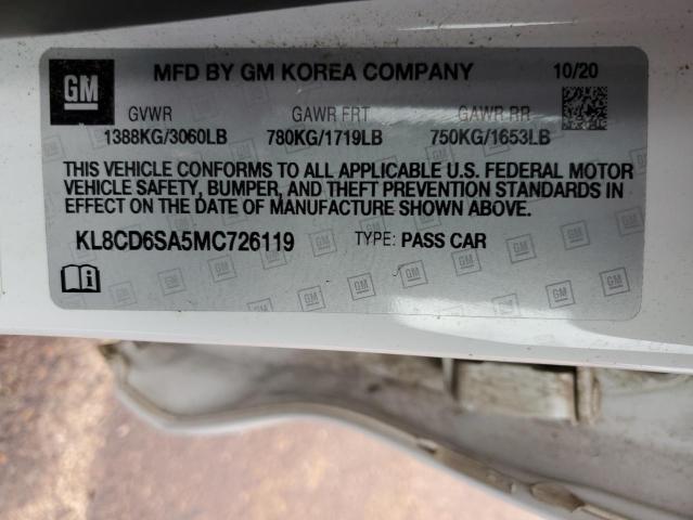 Photo 10 from auction – 2021 CHEVROLET SPARK 1LT with VIN KL8CD6SA5MC726119
