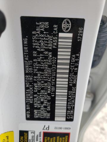 Photo 10 from auction – 2016 TOYOTA CAMRY LE with VIN 4T1BF1FK7GU133102