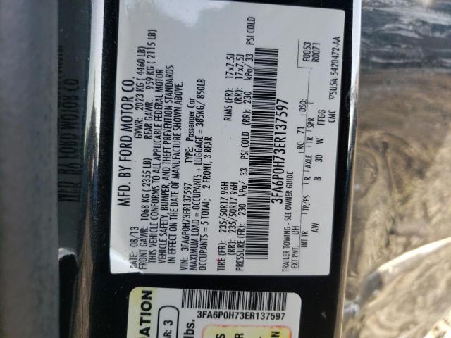 Photo 10 from auction – 2014 FORD FUSION SE with VIN 3FA6P0H73ER137597