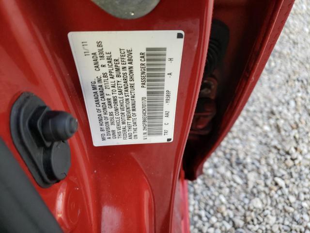 Photo 10 from auction – 2012 HONDA CIVIC SI with VIN 2HGFB6E54CH701170