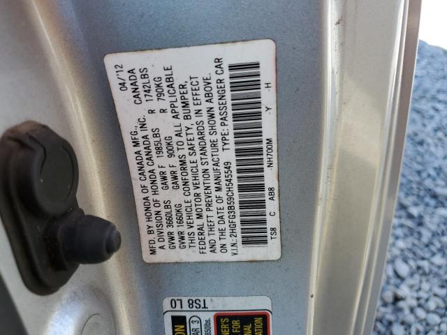 Photo 10 from auction – 2012 HONDA CIVIC LX with VIN 2HGFG3B59CH545549
