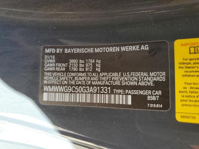 Photo 10 from auction – 2016 MINI COOPER S with VIN WMWWG9C50G3A91331