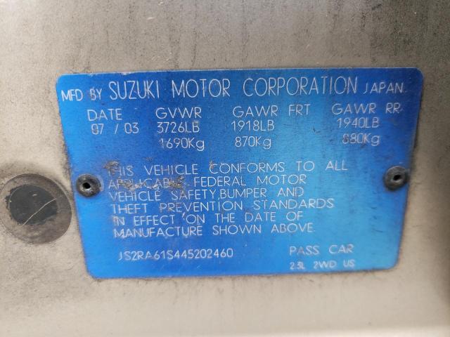 Photo 10 from auction – 2004 SUZUKI AERIO S with VIN JS2RA61S445202460