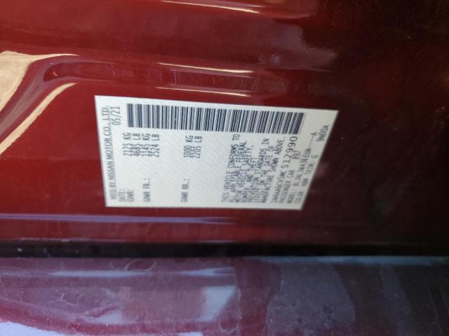 Photo 10 from auction – 2021 NISSAN MAXIMA SV with VIN 1N4AA6CV5MC512990