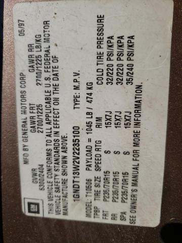 Photo 10 from auction – 1997 CHEVROLET TRAIL BLAZ with VIN 1GNDT13W2V2235100