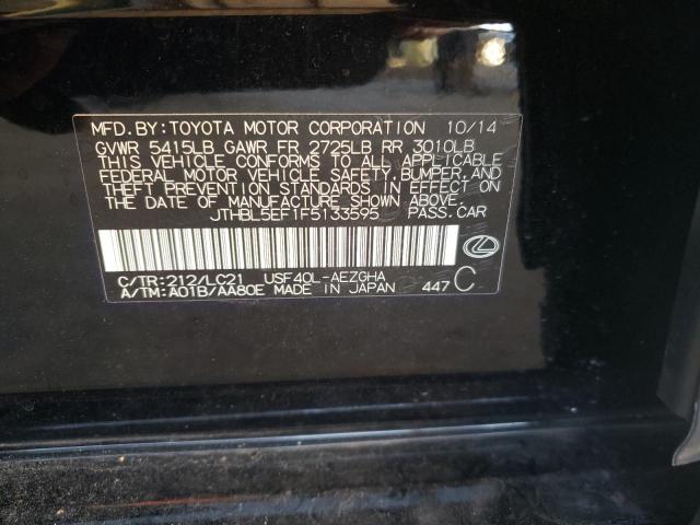Photo 10 from auction – 2015 LEXUS LS 460 with VIN JTHBL5EF1F5133595