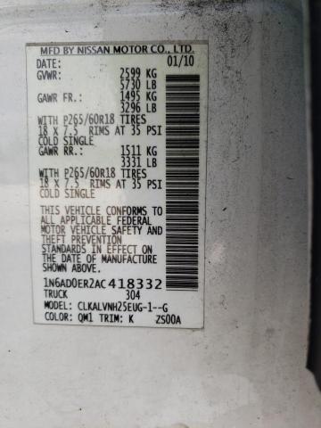 Photo 10 from auction – 2010 NISSAN FRONTIER C with VIN 1N6AD0ER2AC418332