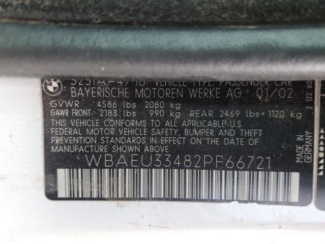 Photo 10 from auction – 2002 BMW 325 XI with VIN WBAEU33482PF66721