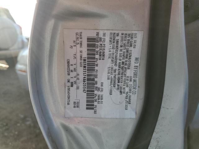 Photo 10 from auction – 2004 MERCURY SABLE LS P with VIN 1MEFM55S74A625547