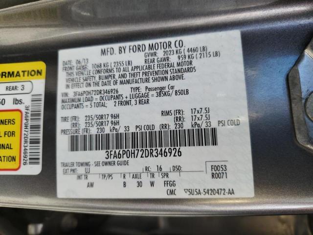 Photo 10 from auction – 2013 FORD FUSION SE with VIN 3FA6P0H72DR346926